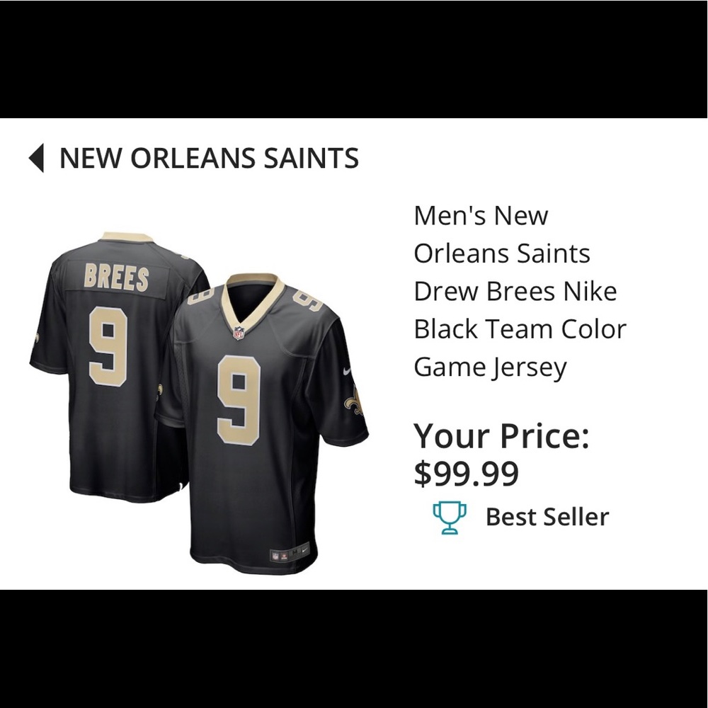 NFL NEW ORLEANS BREES STITCHED JERSEY